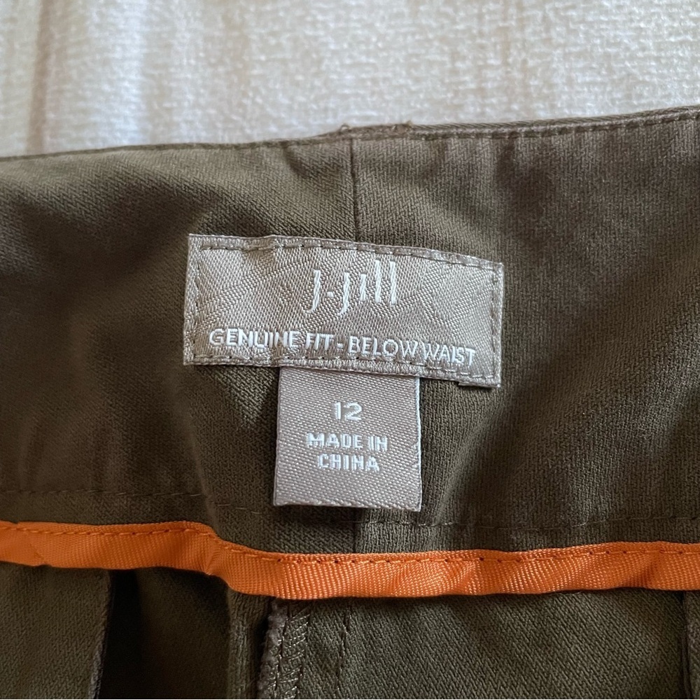 J. Jill Genuine Fit Below Waist Pants Trousers Womens 12 Brown Straight Wide Leg - Picture 2 of 14